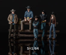 Load image into Gallery viewer, 1:64 Painted Figure Model Miniature Resin Diorama Sand Toy Cow Boy Cool Set