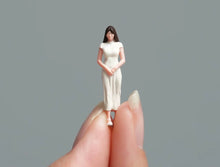 Load image into Gallery viewer, 1:64 Painted Figure Model Miniature Resin Diorama Toy Sand White Qipao Lady Girl
