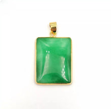 Load image into Gallery viewer, Nature Jade Fu Pai Rectangle Pendant Necklace Gift Jewelry charm Blessing Luck a