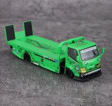 Load image into Gallery viewer, MG 1:64 Green Dinosaur H300 Custom Tow Flatbed Truck Model Diecast Metal Car