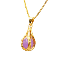 Load image into Gallery viewer, Nature Jade Purple Flower Ball Pendant Necklace Gift Jewelry charm Blessing Luck