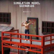 Load image into Gallery viewer, 1:64 Painted Figure Mini Model Miniature Car Scenes Resin Toy Muscle Fitness Man