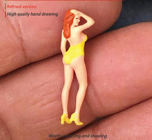 Load image into Gallery viewer, 1:64 Painted Figure Mini Model Miniature Resin Diorama Sand Sexy Girl Lady