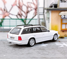 Load image into Gallery viewer, Mortal 1:64 White S124 E300 Wagon Roof Bike Model Diecast Metal Car New