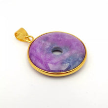 Load image into Gallery viewer, Nature Jade Purple Fortune Round Pendant Necklace Gift Jewelry charm Blessing