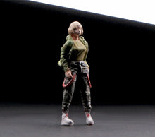 Load image into Gallery viewer, 1:64 Painted Figure Model Miniature Resin Diorama Sand Toy Camo Short Hair Girl