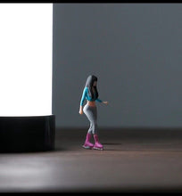 Load image into Gallery viewer, 1:64 Painted Figure Mini Model Miniature Resin Diorama Sand Skatng Girl Lady