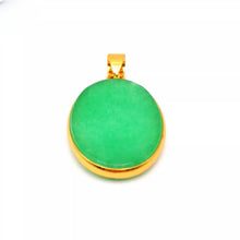 Load image into Gallery viewer, Nature Jade Green Oval Pendant Necklace Gift Jewelry charm Blessing Lucky New a