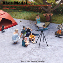 Load image into Gallery viewer, 1:64 Painted Figure Mini Model Miniature Resin Diorama Stargazing Camping Family