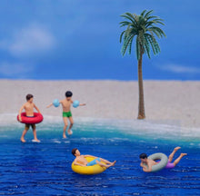 Load image into Gallery viewer, 1:64 Painted Figure Model Miniature Resin Diorama Swimming Kid Man Lady Pool Toy Collection