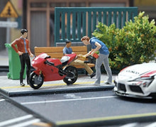 Load image into Gallery viewer, 1:64 Painted Figure Mini Model Toy Miniature Car Scenes Resin Car Wash Boy Man