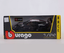 Load image into Gallery viewer, Bburago 1:24 Black Silver 911 GT3 R Sports Open Model Diecast Metal Car New Collection
