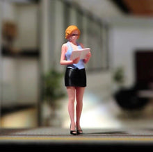 Load image into Gallery viewer, 1:64 Painted Figure Model Miniature Resin Diorama Sand Sexy Secretary Lady Girl Collection