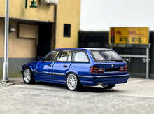 Load image into Gallery viewer, Mortal 1:64 Blue E34 Touring Wagon Standard Sports Model Diecast Metal Car New Collection