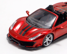 Load image into Gallery viewer, TPC 1:64 Red 488 Silver Rims Convertible Sports Model Diecast Metal Car New Collection