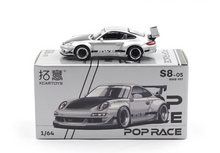 Load image into Gallery viewer, Poprace 1:64 Silver RWB 997 Racing Sports Model Diecast Metal Car New Collection