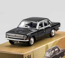 Load image into Gallery viewer, Perka 1:64 Black GAZ Volga M24 Sedan Classic Model Diecast Metal Car New Collection