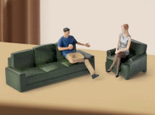 Load image into Gallery viewer, 1:64 Painted Figure Mini Model Miniature Resin Diorama Sofa Chatting Sitting Toy