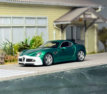 Load image into Gallery viewer, MH 1:64 Green White 2008 8C Competizione Sports Model Diecast Metal Car New Collection