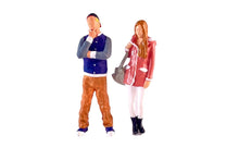 Load image into Gallery viewer, 1:64 Painted Figure Model Miniature Resin Diorama Baseball Jacket Man Pink Lady