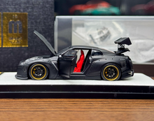 Load image into Gallery viewer, PGM 1:64 Black GTR R35 Rocket Bunny Engine Sports Model Diecast Metal Car New Collection