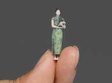 Load image into Gallery viewer, 1:64 Painted Figure Model Miniature Resin Diorama Sand Qipao Beauty Lady Girl A