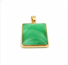 Load image into Gallery viewer, Nature Jade Fu Pai Rectangle Pendant Necklace Gift Jewelry charm Blessing Luck a