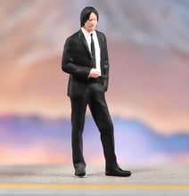 Load image into Gallery viewer, 1:64 Painted Figure Model Miniature Resin Diorama Sand Man In Black Suit Dog Toy Collection