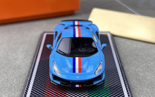 Load image into Gallery viewer, U2 1:64 Blue Novitec 488 Pista Racing Sports Model Diecast Resin Car Box New