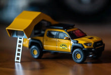 Load image into Gallery viewer, GCD 1:64 Tacoma Camel Pickup Roof Tent Camping Truck Model Metal Diecast Car