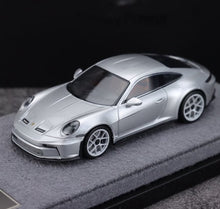 Load image into Gallery viewer, 1:64 DPM Silver 911 992 ST Sports Model Diecast Resin Car New Collection