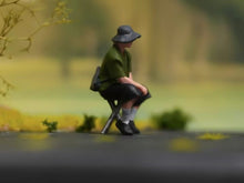 Load image into Gallery viewer, 1:64 Painted Figure Model Miniature Resin Diorama Sand Sitting Cool Hat Man Boy