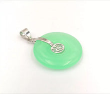 Load image into Gallery viewer, Nature Jade Pendant Necklace Gift Jewelry charm Blessing Fu Fortune Round Luck f
