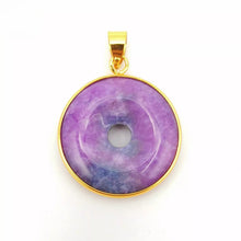 Load image into Gallery viewer, Nature Jade Purple Fortune Round Pendant Necklace Gift Jewelry charm Blessing