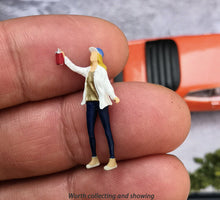 Load image into Gallery viewer, 1:64 Painted Figure Mini Model Miniature Resin Diorama Garage Repair Lady Girl