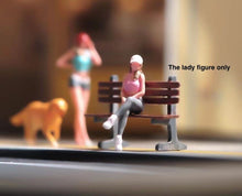 Load image into Gallery viewer, 1:64 Painted Figure Model Miniature Resin Diorama Sand Sitting Lady Girl Cap Toy