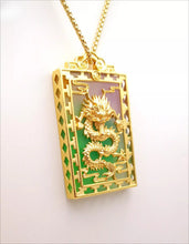 Load image into Gallery viewer, Nature Jade Dragon Rectangle Pendant Necklace Gift Jewelry charm Blessing Lucky