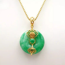 Load image into Gallery viewer, Nature Jade Fortune Round Pendant Necklace Gift Jewelry charm Blessing Lucky F