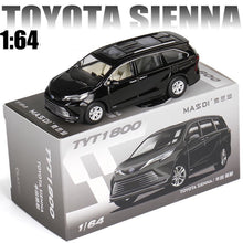 Load image into Gallery viewer, Masdi 1:64 Black Sienna MPV Mini Van Sports Model Diecast Metal Car BN