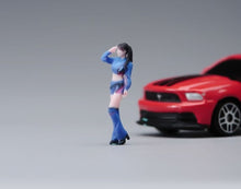 Load image into Gallery viewer, 1:64 Painted Figure Model Miniature Resin Diorama Car Model Lady Sand Hot Blue