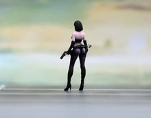 Load image into Gallery viewer, 1:64 Painted Figure Model Miniature Resin Diorama Sand Lady Girl Assassin Black