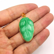Load image into Gallery viewer, Nature Jade Leaf Fortune Pendant Necklace Gift Jewelry charm Blessing Lucky