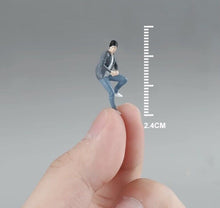 Load image into Gallery viewer, 1:64 Painted Figure Mini Model Toy Miniature Car Scenes Resin Sitting Hat Man