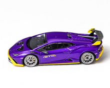 Load image into Gallery viewer, DM 1:64 Purple Huracan STO Racing Sports Model Diecast Metal Car New Collection