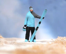Load image into Gallery viewer, 1:64 Painted Figure Model Miniature Resin Diorama Sand Skii Snowboard Sports Toy Collection