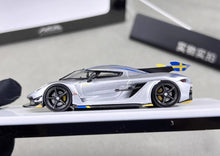 Load image into Gallery viewer, HKM 1:64 Silver Blue Jesko Attack Racing Sports Model Diecast Metal Car New Collection
