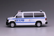 Load image into Gallery viewer, 1:64 596 White Police E350 Super Duty Wagon Van Model Diecast Metal Car New Collection
