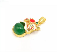 Load image into Gallery viewer, Nature Jade Traditional Lion Pendant Necklace Gift Jewelry charm Blessing Green