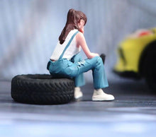 Load image into Gallery viewer, 1:64 Painted Figure Model Miniature Resin Diorama Sand Repair Girl Cap Lady Toy Collection