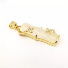 Load image into Gallery viewer, Nature Jade Bamboo Pendant Necklace Gift Jewelry charm Blessing Lucky White New